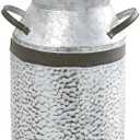 Deco 79 Metal Decorative Vase Milk Can Centerpiece Vase, Flower Vase for Home Decoration 8" x 7" x 12", Gray