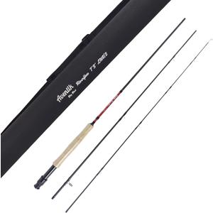 Aventik Riverflow Fly Fishing Rod: 3-Piece (6'1" 0/1wt, 7'3" 2/3wt) & 4-Piece (8'1" 3/4wt, 9'0" 5/6wt) Ultralight Graphite Travel Rod, High Modulus Fast Action Carbon Fiber Rod with Tube(7'3'' LW2/3)