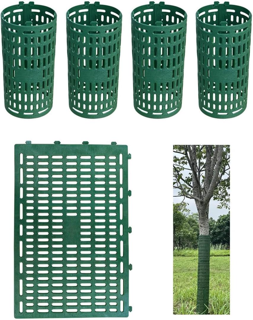 Tree Trunk Protectors Tree Bark Protectors - 4Pcs Splicable Tree Trunk Protector Guard Breathable Tree Protectors for Wildlife Protection