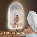 Arched Backlit Mirror Bathroom 24"x36"- Frameless LED Bathroom Mirror with Lights, Fogless, Dimmable, 3 Color Changing, Shatterproof, Touch Sensor