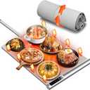 Food Warming Mat | Max Temp 248℉, Electric Warming Tray with Timer and 8-Level Adjustable, Fast Full-Surface Heating Mat for Food with Child Lock, Roll-Up & Portable Silicone Food Warmer for Buffet Party