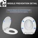 1M Family Toilet Seat, Patented Slow Close & Quick Releasing Technology, Anti-Wiggling, Easy to Install and Clean, Standard Round with Toddler Seat Built In (1 Piece)