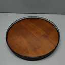 Farmhouse Oak 16" Lazy Susan Turntable Organizer for Cabinet, Round Wooden Lazy Susan Organization and Storage for Dining Table, Pantry, Kitchen, Countertop, Cupboard,Home Decor, Walnut Wood (16")