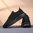 Women Running Shoes Mens Walking Tennis Sport Shoes Women's Gym Sneakers Lightweight Breathable Non Slip Fashion Workout Shoe for Mens Casual Jogging Mesh Sneaker (8.5 Women/7 Men, 8129black)