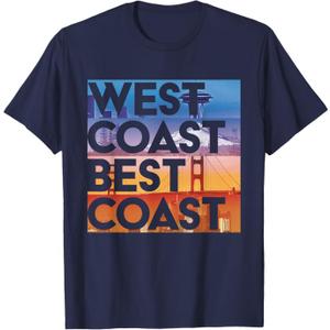 West Coast Best Coast | SEA/PO/SF/LA Graphic T-Shirt, Size L