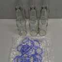 30 Pcs Ring Toss Game Carnival Game Set Include 24 Plastic Throw Rings and 6 Glass Bottles for All Occasions and Events, Summer Backyard Fun, Beach, Carnival Party Favor (Blue, 1.57")