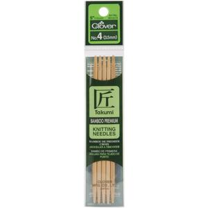 Clover Bamboo Double Point Knitting Needles 5" 5/Pkg-Size 5