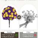 Fuax Mum with Ground Spike: 2 Packs, Yellow Purple Flower for Porch