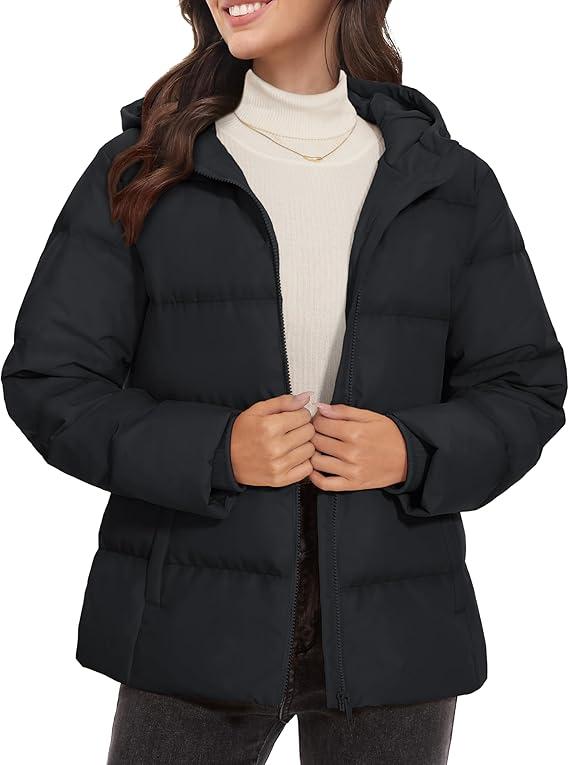 MOERDENG Women's Waterproof Ski Jacket Warm Winter Coat Hooded Snowboarding Jacket Snow Coat L