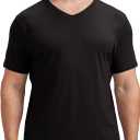 netdraw Men's Ultra Soft V-Neck Bamboo Viscose T-Shirt Comfy Lightweight Casual Basic Undershirts Pajama Tops (X-Large, Black)