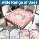 Preppy Pink Cute Dog Paw Print Mahjong Mat 31.5x31.5 Inch, Non-Slip and Noise Reduction Mah Jong Table Mat Cover Gifts for Mahjong Lovers Poker Board Games Dominoes