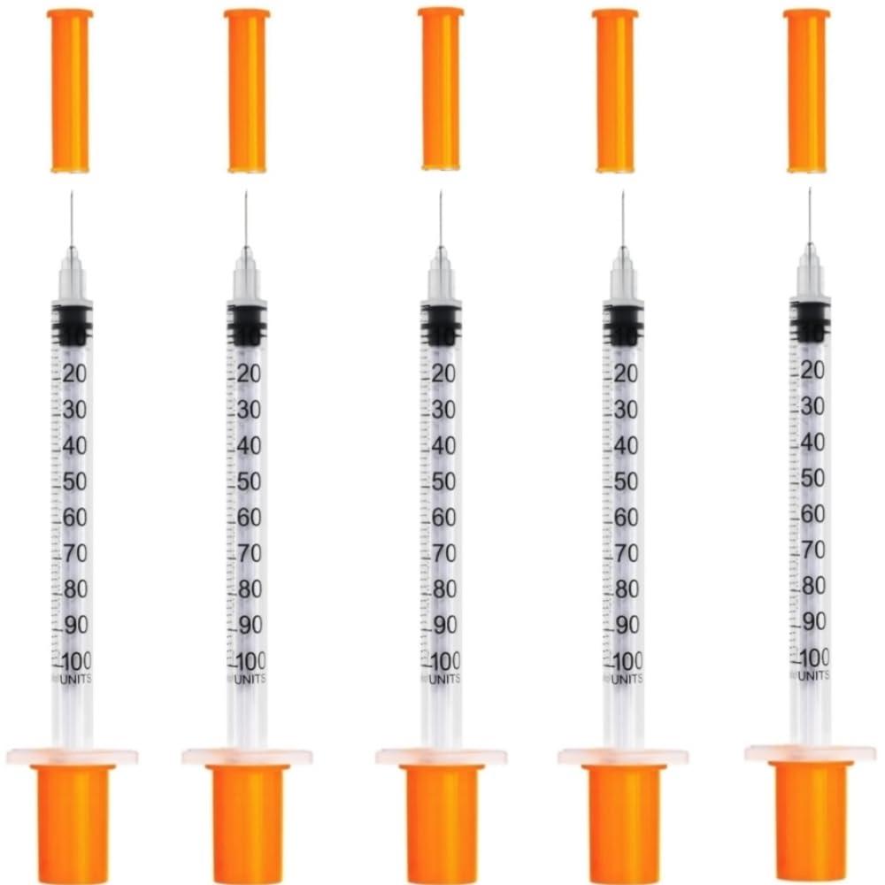 1cc 1ml 30Gauge 1/2inch(13mm) Disposable Dispensing Lab Supplies Individually Sealed Packaging, 50 Pack