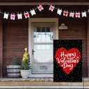 8 x Doncida Happy Valentines Day Garden Flag 12x18 Inch Double Sided Burlap Romantic Rose Heart Anniversary Small Yard Flag for Outside Decoration
