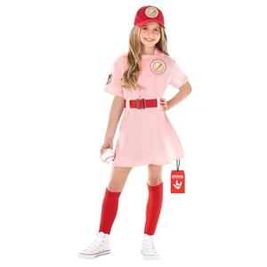 Morph - Pink Baseball Costume For Kids, Baseball Player Costume, Softball Halloween Costumes For Girls, Movie Character Halloween Costumes For Girls And Toddler, 4-6 Years, Medium