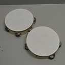 2Pack 8 Inch Double Row Tambourine for Adults Wooden Hand Held Drum Bell Tambourine with Metal Jingles, Percussion Musical Instruments Hand Tambourine for Church, KTV, Party