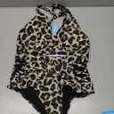 Yonique Womens Plus Size Bikini High Waisted Swimsuits Two Piece Bathing Suits Tummy Control Swimwear (Medium, Leopard 01)