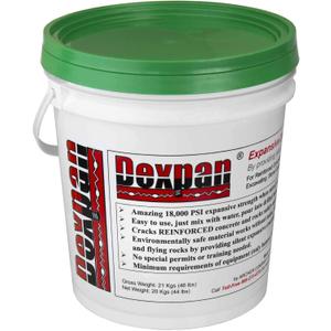 Expansive Demolition Grout 44 Lb. Bucket for Rock Breaking, Concrete Cutting, Excavating. Alternative to Demolition Jack Hammer Breaker, Jackhammer, Concrete Saw, Rock Drill (DEXPAN44BKT2) (50F