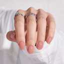 BTArtbox Press On Nails Short - Nude Square Nail Tips Glue On Nails, Reusable Stick On Nails in 16 Sizes - 32 Soft Gel Fake Nails Kit, Cinnamon