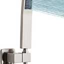 LRVBKUSAV Brushed Nickel Square Hand Shower Head, handheld shower head with hose,Brass High Pressure Rinse With Adjustable Water Supply Elbow Wall Mount Connector Shower Bracket and Hose Set