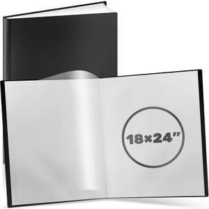 18x24 Portfolio Binder with Plastic Sleeves, Large Heavy-Duty Document Organizer, Art Painting Folders with 30-Pocket, Presentation Book for Artwork, Sheet Music, Poster, Display 60 Pages(Black) (1pack)