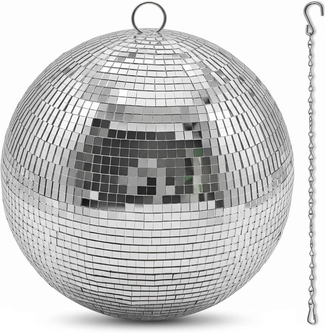8 Inch Disco Ball Mirror Hanging Decor for Party, Wedding & Home, Retro Disco Ball Decor and Disco Ball Decorations