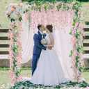 Sggvecsy 6Pcs Wisteria Garland Artificial Flowers Garland Fake Hanging Wisteria Vines Rattan Silk Hanging Flower Vines for Home Garden Outdoor Wedding Arch Party Ceremony Total 35.4Ft (Pink)