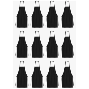 Arkwright Bib Aprons Bulk Pack - Long, Oversized Professional Restaurant Quality, Unisex Kitchen Work Apron for Chefs 12 PCS