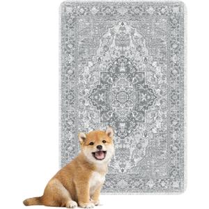 Nunubaby Washable Pee Pads for Dogs, Stylish, Non-Slip and Leak-Proof Pee Pads. Reusable Potty Pads for Dogs for Crates and Floors(Gray/Geo, 24" x36" )