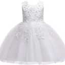 Weileenice Flower Girls Wedding Dress Tulle Little/Girl Lace Bridesmaid Holiday Pageant Party Tutu Dresses, (120)