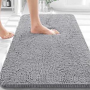 OLANLY Bathroom Rugs 1 Piece, Soft Absorbent Chenille Bath Mats Area Rug, Non-Slip, Quick Dry, Machine Washable Bath Mats for Bathroom, Home Decor Accessories