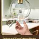 EDISHINE Pendant Light Fixtures 2 Pack with Clear Glass Globe Shade, Gold Kitchen Hanging Lighting Over Island, Hardwired Adjustable Metal Rod for Dining Room, Entryway