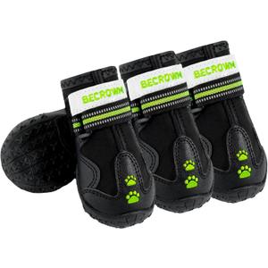 Dog Shoes&Dog Boots for Small,Medium,Large Dogs,Waterproof Non-Slip Shoes for Winter&Hiking,Adjustable Paw Protection, for Dogs (Size #2(width1.96inch) for 22-28 lbs) (Black)