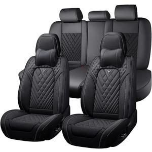 Fit for Jeep Wrangler Seat Covers 2000-2026, Nappa Leather, 360° Full Protection, Thick Padding & Memory Foam, Waterproof & Stain-Resistant Car Seat Cover (Luxury 5 Seats,Black)