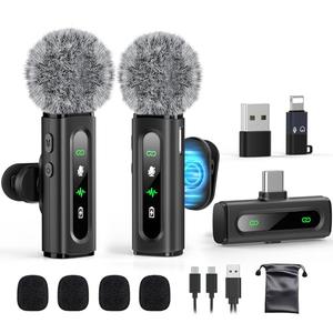 USB-C Lavalier Microphone Wireless Mini Mic for Type-C Android Phone/Tablet/PC Video Recording Clip-on Mics with Rotatable Clip&Denoise Recording, Ideal for Vlog TikTok Youtube Podcast Content Creator