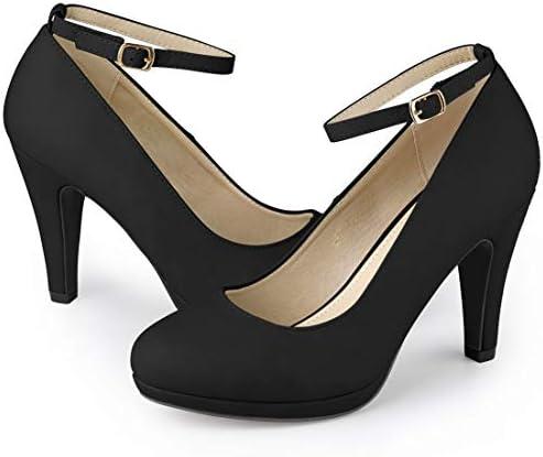 Allegra K Women's Round Toe Stiletto Heels Ankle Strap Pumps, Size 7