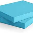 Outdoor Chair Cushions Set of 2: Waterproof & Fade Resistant Deep Seat Cushion for Patio Furniture - 24 x 24 x 3 Inch Chair Pads with Ties and Hidden Zipper - Patio Chair Cushion Replacement, Teal