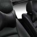Car Neck Pillows Both Side Pu Leather 2pieces Pack Headrest Fit for Most Cars Filled Fiber Universal Car Pillow (Black)