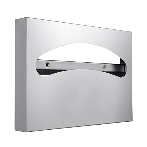 Toilet Seat Cover Dispenser - 304 Grade Stainless Steel Toilet Seat Cover Holder - 250 Single or 1/2 Fold Capacity, Commercial Toilet Seat Covers, Toilet Paper Dispenser Wall Mount Commercial