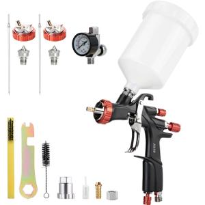 AEROPRO TOOLS R500 LVLP Air Spray Gun with 1.3/1.5/1.7mm Nozzles & Air Regulator, A610 Paint Guns Automotive, Car Paint Gun Sprayer, Paint Gun for House Painting, Car, Furniture, Varnish and Top Coat