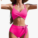 AI'MAGE Womens High Waisted Bikini Sets Tummy Control Swimsuits Two Piece Swim Suits 2025 Crisscross Tie Back Bathing Suits, Size L