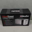 Mueller UltraToast Full Stainless Steel Toaster 2 Slice, Long Extra-Wide Slots with Removable Tray, Cancel/Defrost/Reheat Functions, 6 Browning Levels with LED Display, Housewarming Gifts New Home