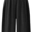 ANRABESS Women V Neck Spaghetti Strap Wide Leg Dressy Jumpsuits 2025 Summer Casual One Piece Jumper Romper Outfits & Pockets (Medium, Black)