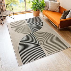 Easy Jute Entryway Rug 3x5 Modern Washable Durable Outdoor Indoor Area Rugs for Living Dining Room&Farmhouse,Patio Office Stain Resistant Non Slip Casual Indoor Outside Mat(3x5ft,Modern) (Morden)