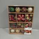 Alupssuc 82pcs Christmas Balls Ornaments Set, Delightful Classic Gift Set, Shatterproof Plastic Decor for Xmas Tree Holiday Wedding Party Decorations with Hanging Strings, Gold, Red and Green