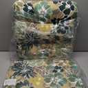 Magpie Fabrics 19"x19" Tufted Seat Cushion 2 Pack, U-Shaped Patio Cushions with Ties, Outdoor/Indoor Chair Pads Waterproof for Dining Garden Balcony Office - Green Floral