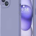 LOVE 3000 Compatible with iPhone 15 Case, [Smooth Silicone Full Coverage Camera] [8ft Drop Protection], Soft Microfiber Lining Full Body Protective Case for iPhone 15 6.1 inch - Lavender Grey