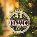 5 x #1 Dad Wooden Christmas Ornament  Best Dad Ever 2024, Fathers Day Tree Dcor, Hero Ornament