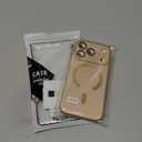 ankofave Magnetic for iPhone 17 Pro Max Case, with Camera Lens Protector, Compatible with Magnetic, Slim Shockproof Soft Silicone Metallic Luster Phone Case for iPhone 17 Pro Max, Champagne Gold