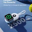 JOYROOM Portable Charger for Apple Watch 10, 2500mAh Fast Charging iWatch Charger KeyChain USB C Cable, Magnetic Wireless Travel Power Bank for Apple Watch Series 9/8/7/6/SE/5/4/3/2/Nike/Ultra/Ultra 2 (White)