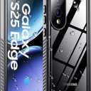 Temdan for Samsung Galaxy S25 Edge Case Waterproof, Built-in Lens & Screen Protector Military Grade Shockproof Dropproof IP68 Underwater Full Body Phone Case for Galaxy S25 Edge 6.7"-Black
